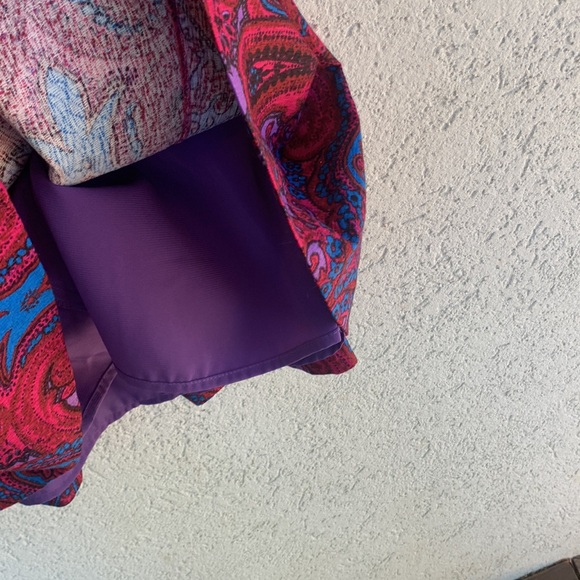 Plenty Dresses by Tracy Reese magenta blue paisley v neck/back cap sleeves - Picture 8 of 13